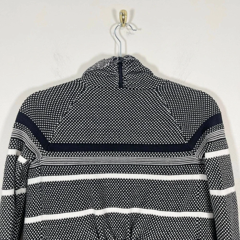 Ivivva Lululemon Feeling Toasty Wrap Sweater Girls 12 Black White Stripe Texture